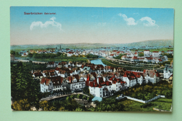 Postcard PC Saarbruecken 1919 East street gardens Villa Town architecture Saarland